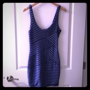 Blue stretchy mini dress